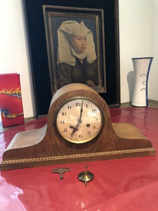 Antique German Alpina Napoleon Hat Style Mantle Clock - With Guarantee