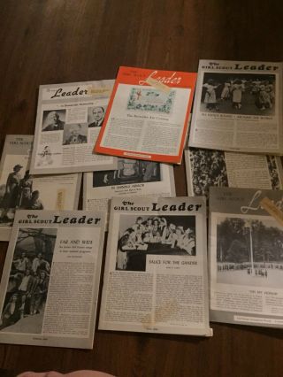 Girl Scout Vintage Leader 1948 - 1949 Magazines 8 Rare