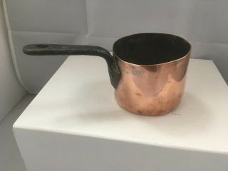 Lovely Small Antique Seamed Copper Sauce Pan 3 Inches