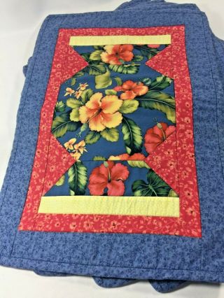 Hand Quilted Handmade Patchwork Placemats Table Set Of 6 Floral Place Mats