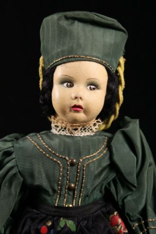 Vintage Magis Abruzzo Italian Cloth Felt Lady Doll Italy 9 " Tag Folk Costume
