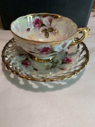 Vintage Royal Sealy Lusterware Tea Cup And Saucer Sn 038