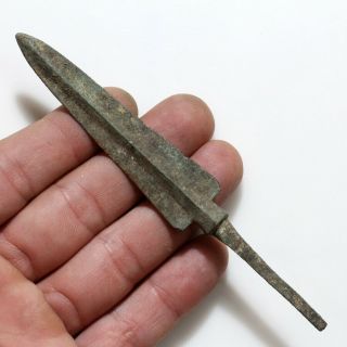 Scarce - 4500 Years Old Ancient Greek Bronze Age Bronze Long Shot Arrowhead 2500 - 1