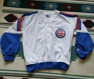 Vintage 90’s Starter Mlb Chicago Cubs Baseball Jersey Pullover Long Sleeve Rare