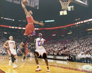Derrick Rose Signed Autographed 8 By 10 Photo Miami Heat Jsa Rare