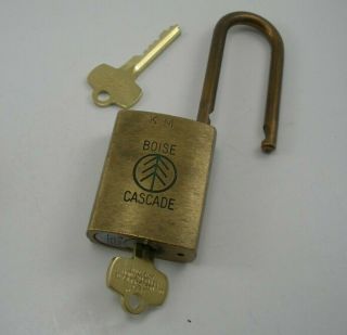 Rare Vintage Best Logo Brass Lock Padlock Boise Cascade