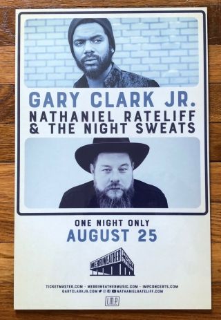 Gary Clark Jr. ,  Nathaniel Rateliff Rare Tour Poster On Foam Core Board 2019