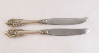2 - Grande Baroque By Wallace Sterling Silver Hh Dinner Size Knives (c)