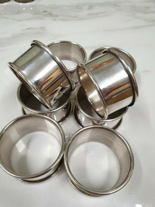 Vintage Set Of 8 Silver Plate Napkin Rings