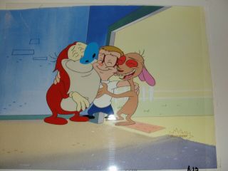 Ren And Stimpy Cel With Anthony Very Rare Banned Episode Producton Art