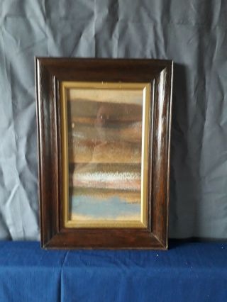 Vintage Oak Picture Frame With Glass And Gilt Slip.  40.  5cm X 28cm (3)