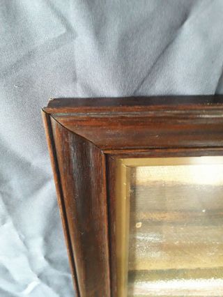 Vintage oak picture frame with glass and gilt slip.  40.  5cm x 28cm (3) 2