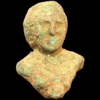 Rare Ancient Large Roman Bronze Period Female Bust - 200 - 400 Ad (2)