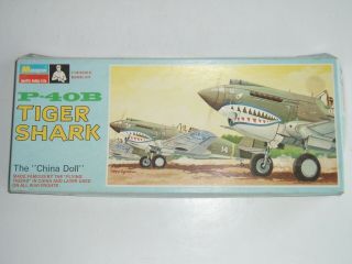 Rare Vintage Monogram 1:48 P - 40b Tiger Shark Model Airplane Kit - No Canopy