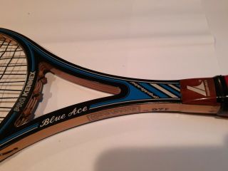 RARE Pro Kennex Blue Ace Wood Tennis Racquet with Graphite Inlaid 4 1/2 