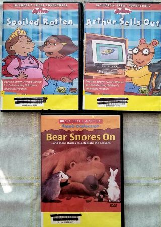 Arthur: Sells Out,  Spoiled Rotten And Bear Snores On Pbs Rare Oop Dvd