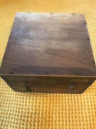 Antique Electric Shock Machine Dovetail Wooden Box With Hinge Catches