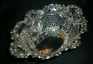 Antique Solid Chester Silver Bonbon Dish By William Neale & Sons,  Chester 1906
