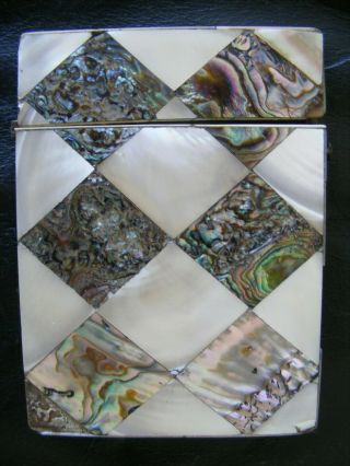 Victorian Mother Of Pearl / Abalone Card Case