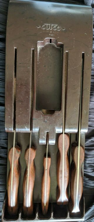 Euc Rare Vintage Cutco 5 Piece Knife Set 20,  22,  23,  24,  25 Bakelite Wall Tray