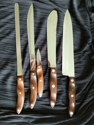 EUC RARE Vintage Cutco 5 piece Knife Set 20,  22,  23,  24,  25 Bakelite Wall Tray 3