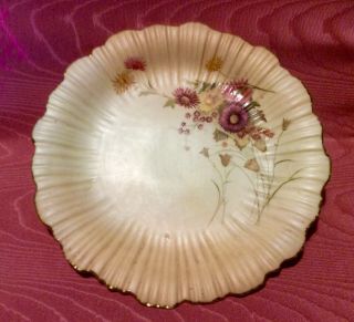 Antique Royal Worcester Blush Ivory Hand Painted Plate.