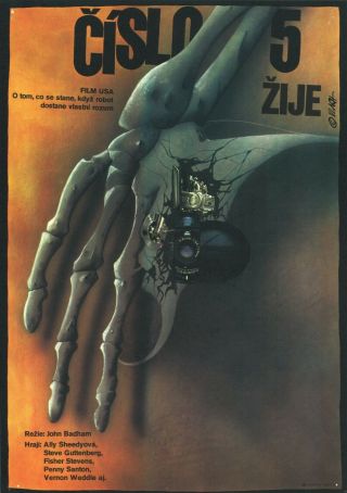 Johnny Pet / Short Circuit 1986 Rare Artistic Czech A3 Movie Poster