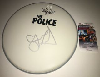 Stewart Copeland The Police Signed Autographed Remo 12 " Drumhead Rare Jsa