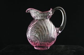 Mosser Glass Lindsey Doulton Pitcher ½ Scale Caprice Cranberry Ice Rare Color