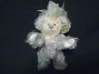 Rare 5 " Annette Funicello Violet Jointed Collectible Bear,  Pin In Ear Heart Plush