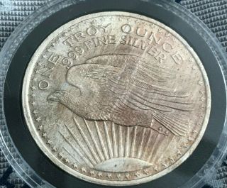 Silver 1oz Saint Gauden Silver Coin -.  999 Fine Vintage Rare
