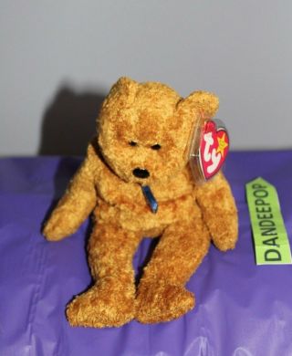 Ty Retired Beanie Baby Fuzz Bear 1998 With Rare Tag