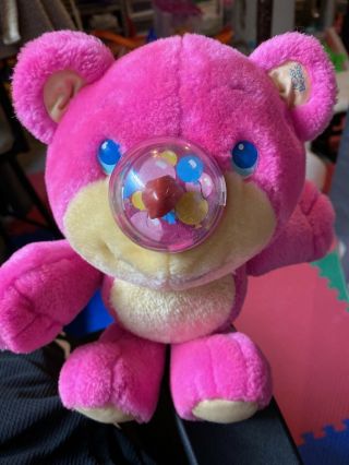 Vintage 1987 Playskool Neon Pink Nosy Bear Funsy Balloon In Nose