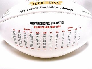 RARE Jerry Rice 49ers HOF Auto Signed Autographed 127TD Stat Football Ball 2
