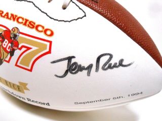 RARE Jerry Rice 49ers HOF Auto Signed Autographed 127TD Stat Football Ball 3