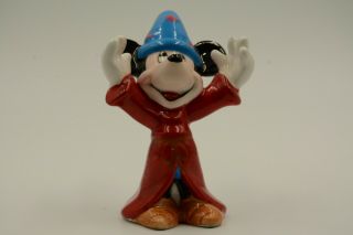 Fantasia Mickey Mouse Ceramic /porcelain Figurine 3 1/2 " Tall Rare