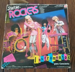 Rare Vintage 80’s Mattel Barbie & The Rockers Instruments Spanish