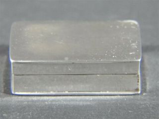 Vintage Sterling Silver Rectangular Hinged Pill Box No Mono