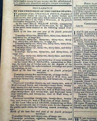 Rare Wilmington Nc Northern Carolina Pre Civil War 1853 Old Antebellum Newspaper