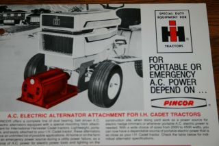 Rare International Harvester Cub Cadet Tractor Ac Electric Alternator Attachment