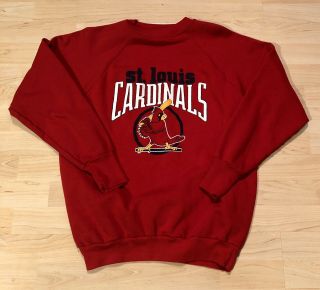 Rare Vtg Logo 7 St.  Louis Cardinals Sweatshirt 80s 90s Size Xl