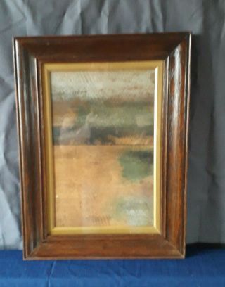 Vintage Oak Picture Frame With Glass And Gilt Slip.  33.  5cm X 23cm (2)