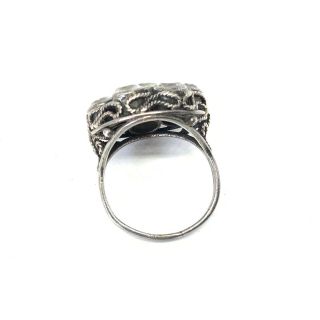 Antique Edwardian Arts and Crafts Silver and paste stone ring 2