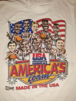 Usa Dream Team 1992 Olympic Basketball Vintage Tshirt.  Rare.  Size Xl.