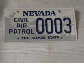 Vintage Nevada License Plate The Silver State Civil Air Patrol 0 0 0 3 Rare
