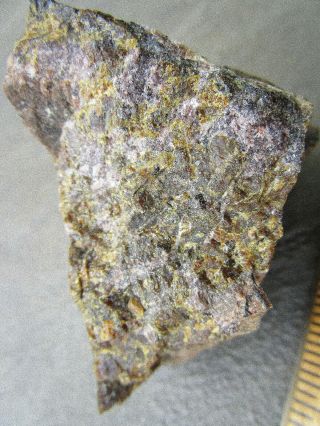 Fluorescent Mineral Rock Rare Grape Willemite,  Calcite,  Garnet C94