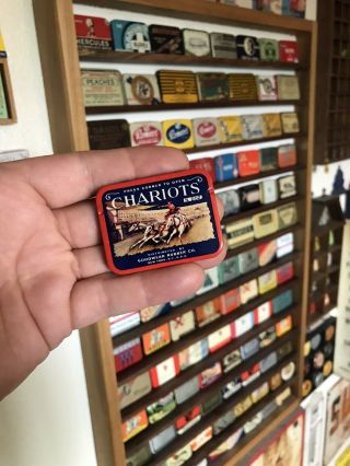 Vintage Chariots Prophylactic Tin Box Condom Collectible Rare Graphic Antique