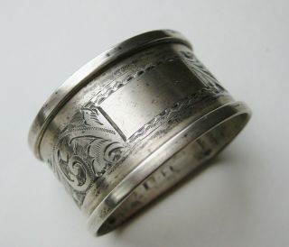 Vintage 1934 Sterling Silver Henry Griffith & Sons Chased Fancy Napkin Ring