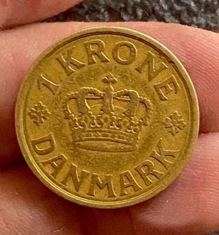 Denmark 1 Kroner 1924 Grade Very Rare
