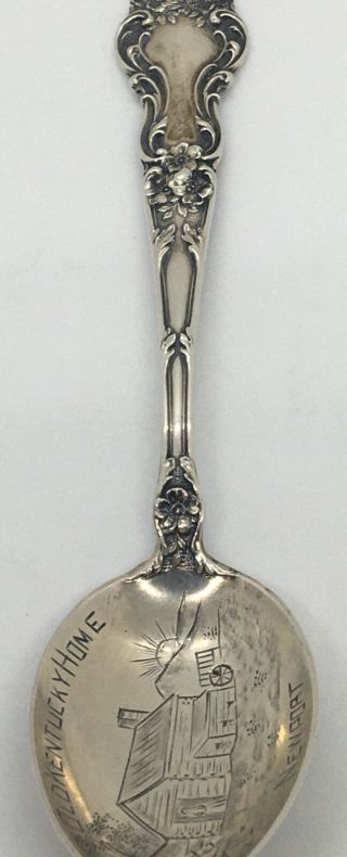 Newport,  Ky Sterling Silver Souvenir Spoon My Old Kentucky Home
